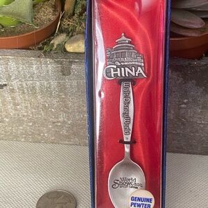 Disney World China Showcase Pewter Spoon